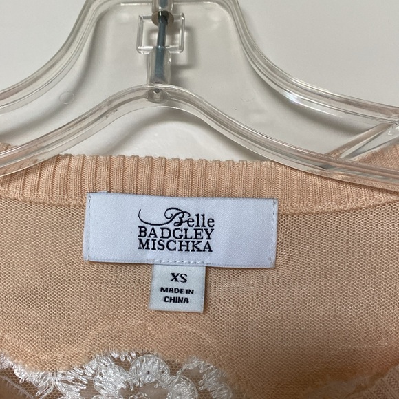 Designer Belle Badgley Mischka XS silk/cotton fine blend sweater. NEW - Picture 2 of 10